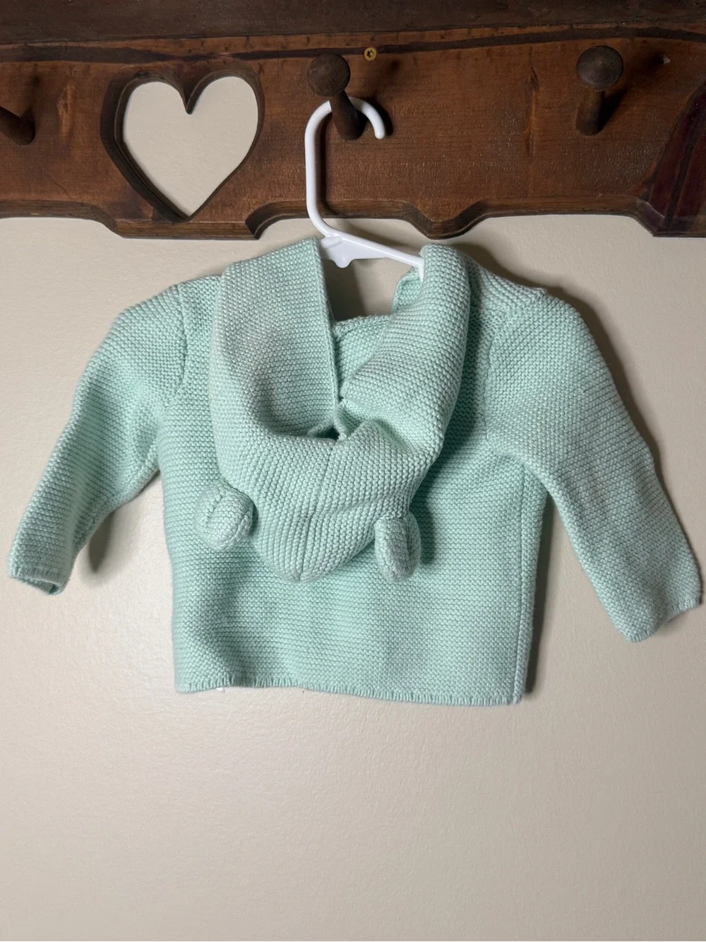 Baby GAP Strawberry Cardigan Sweater Mint Green 3-6 Months 100% Cotton